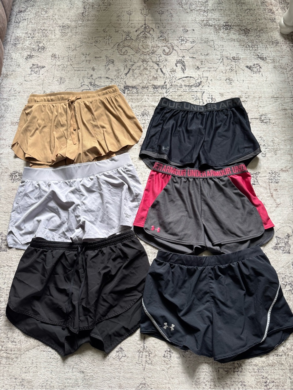 Under Armour Women’s Mixed Pack: Black, White, Tan & Gray Athletic Shorts